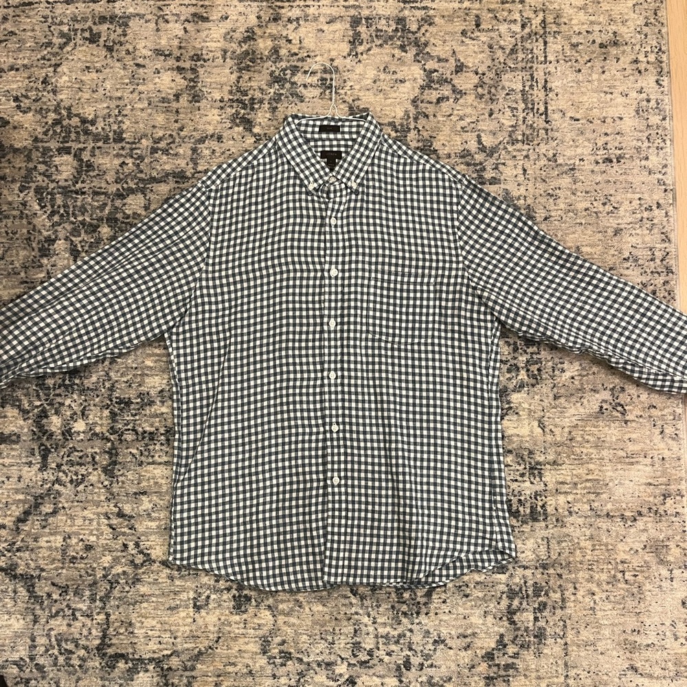 J-Crew Slim Collard Plaid Shirt